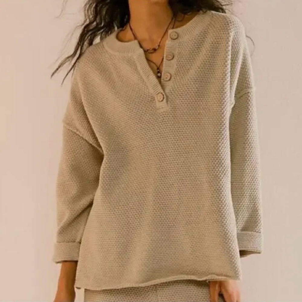 Free People FP Beach | Waffle Knit Henley